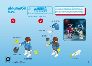 Manual de uso Playmobil set 70080 Space Duo Pack Policía del Espacio y Ladrón