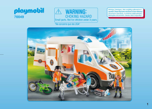 Manuale Playmobil set 70049 Rescue Ambulanza con luci lampeggianti