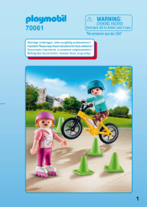 Bruksanvisning Playmobil set 70061 Special Barn med rullskridskor och cykel