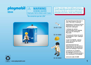 Manual Playmobil set 9844 Construction Mobile toilet