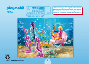 Mode d’emploi Playmobil set 70033 Fairy World Starterpack sirènes avec carrosse