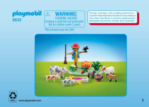 Mode d’emploi Playmobil set 9832 Farm Animaux de la ferme et épouvantail