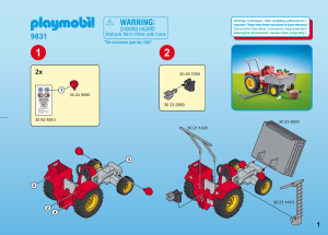 Manual Playmobil set 9831 Farm Trator de Ceifar com Legumes
