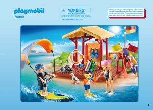 Manual Playmobil set 70090 Leisure Escola de Desportos Aquáticos
