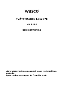 Bruksanvisning Wasco LS 1207 E (HN 8181) Tvättmaskin