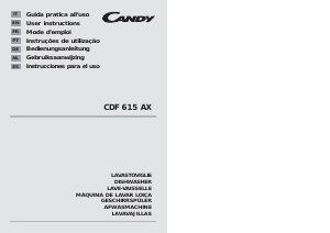 Manual Candy CDF 615 AX/1-84S Máquina de lavar louça