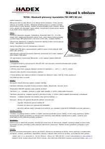 Manuál Hadex T615A Reproduktor