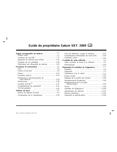 Mode d’emploi Saturn Sky (2009)