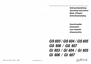 Bedienungsanleitung Elektra Bregenz GS 605 B Geschirrspüler