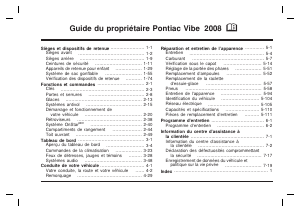 Mode d’emploi Pontiac Vibe (2008)
