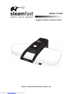 Bruksanvisning Steamfast SF-680 Stryksystemet