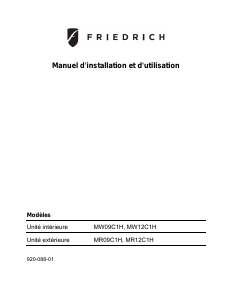 Mode d’emploi Friedrich MW09C1H Climatiseur