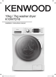 Bruksanvisning Kenwood K10W7D18 Kombinerad tvätt-tork