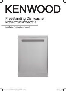 Manual Kenwood KDW60T18 Dishwasher