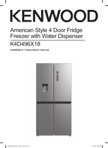 Bruksanvisning Kenwood K4D496X18 Kyl-frys