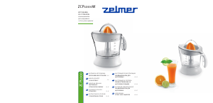 Руководство Zelmer ZCP1000W Соковыжималка для цитрусовых