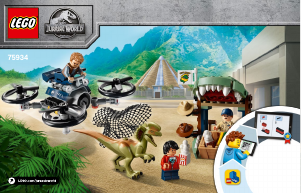 Návod Lego set 75934 Jurassic World Dilophosaurus na úteku