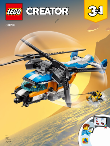 Návod Lego set 31096 Creator Helikoptéra s dvoma rotormi