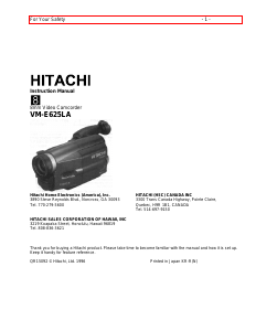 Handleiding Hitachi VM-E625LA Camcorder