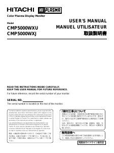 Handleiding Hitachi CMP5000WXU-511 Plasma monitor