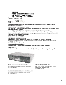 Handleiding Hitachi VT-FX631A Videorecorder
