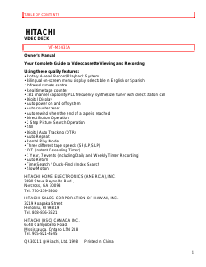 Handleiding Hitachi VT-MX431A Videorecorder