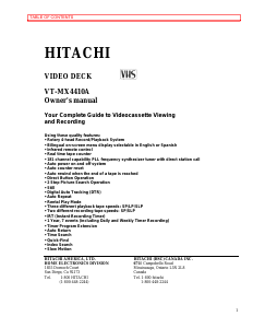 Handleiding Hitachi VT-MX4410A Videorecorder