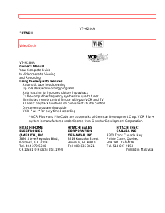 Handleiding Hitachi VT-M284A Videorecorder