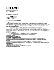 Handleiding Hitachi VT-UX617A Videorecorder