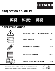 Manual Hitachi 57T500A Television