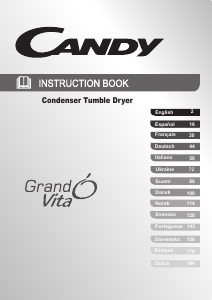 Manual Candy GVC D1013B-S Máquina de secar roupa