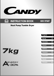 Käyttöohje Candy GOC 970AT-S Kuivausrumpu