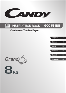 Mode d’emploi Candy GCC 581NB-S Sèche-linge