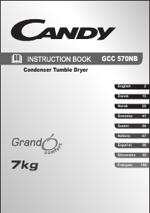 Käyttöohje Candy GCC 570NB-S Kuivausrumpu