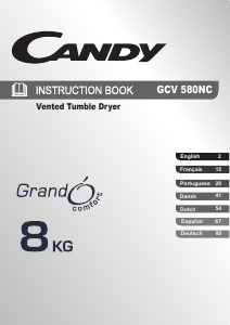 Handleiding Candy GCV 580NC-S Wasdroger