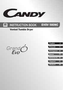 Handleiding Candy EVOV 580NC-S Wasdroger
