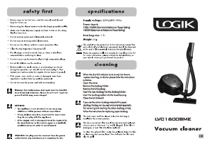 Manual Logik LVC1600BME Vacuum Cleaner
