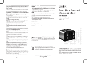 Manual Logik L04TSP10 Toaster