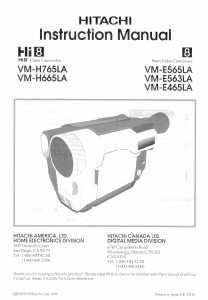 Handleiding Hitachi VM-E563LA Camcorder