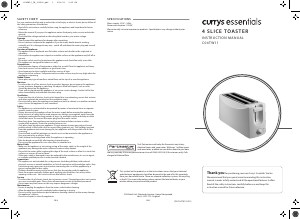 Handleiding Currys Essentials C04TW11 Broodrooster