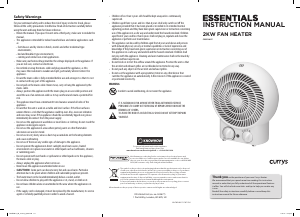 Bruksanvisning Currys Essentials C20FHW17 Värmefläkt