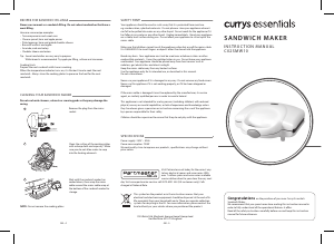 Manual Currys Essentials C02SMW10 Contact Grill