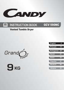 Mode d’emploi Candy GCV 590NC-S Sèche-linge