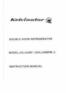 Handleiding Kelvinator KIL240BFM-2 Koel-vries combinatie