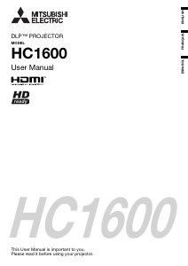 Bruksanvisning Mitsubishi HC1600 Projektor