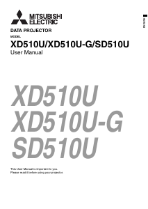 Bruksanvisning Mitsubishi SD510U Projektor