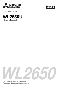 Bruksanvisning Mitsubishi WL2650U Projektor