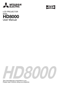 Bruksanvisning Mitsubishi HD8000 Projektor