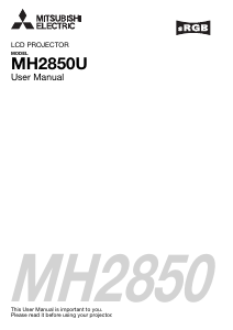 Bruksanvisning Mitsubishi MH2850U Projektor