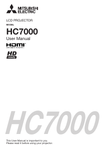 Bruksanvisning Mitsubishi HC7000 Projektor